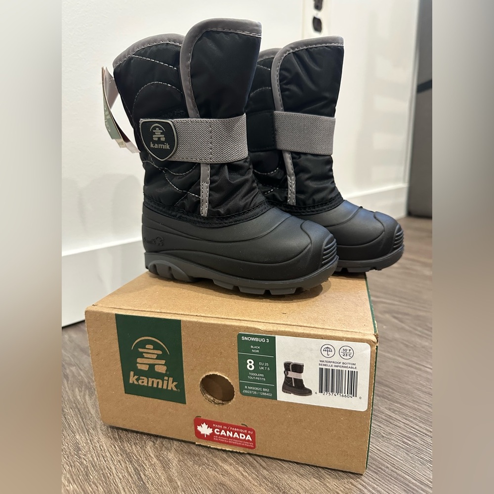 Kamik Black Winter Boots - toddler size 8 BNWT